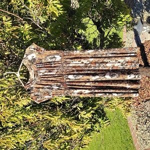 Brown Black Stretch Empire Waist Miuse Dress Womens Size Large